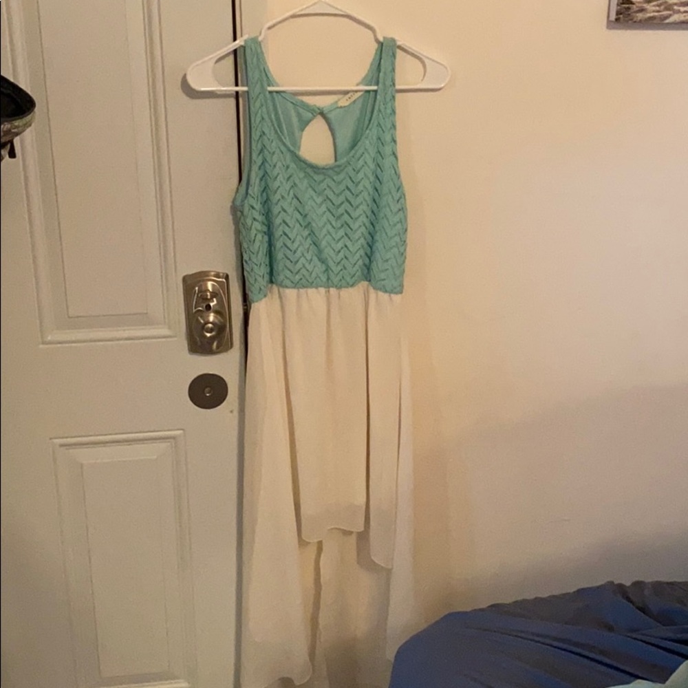 High low key hole back dress